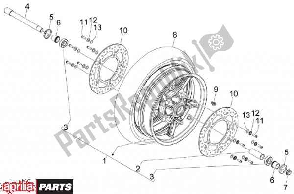 Alle Teile für das Vorderrad des Aprilia SRV 82 850 2012