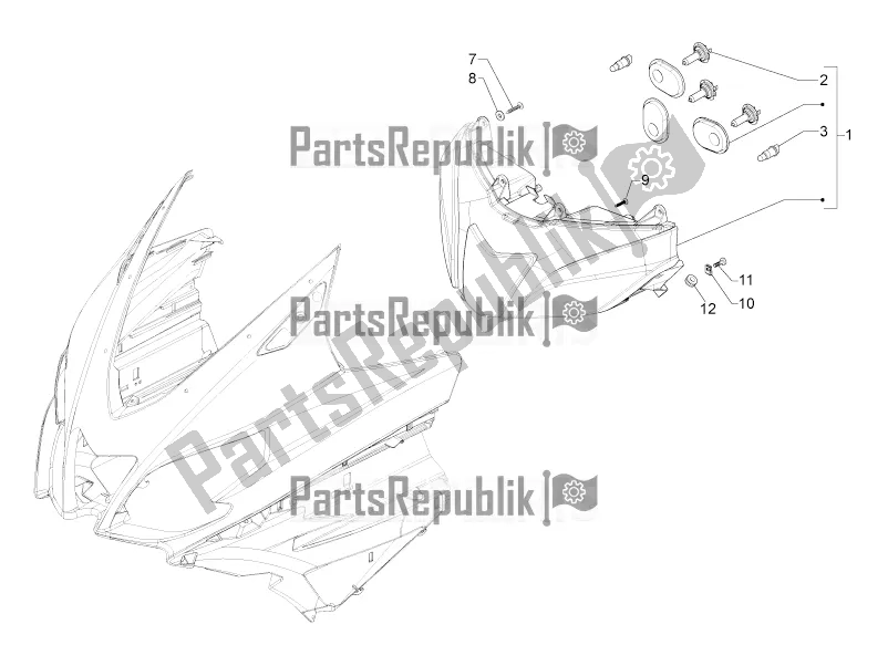 Tutte le parti per il Fari Anteriori - Indicatori Di Direzione del Aprilia SRV 850 2016