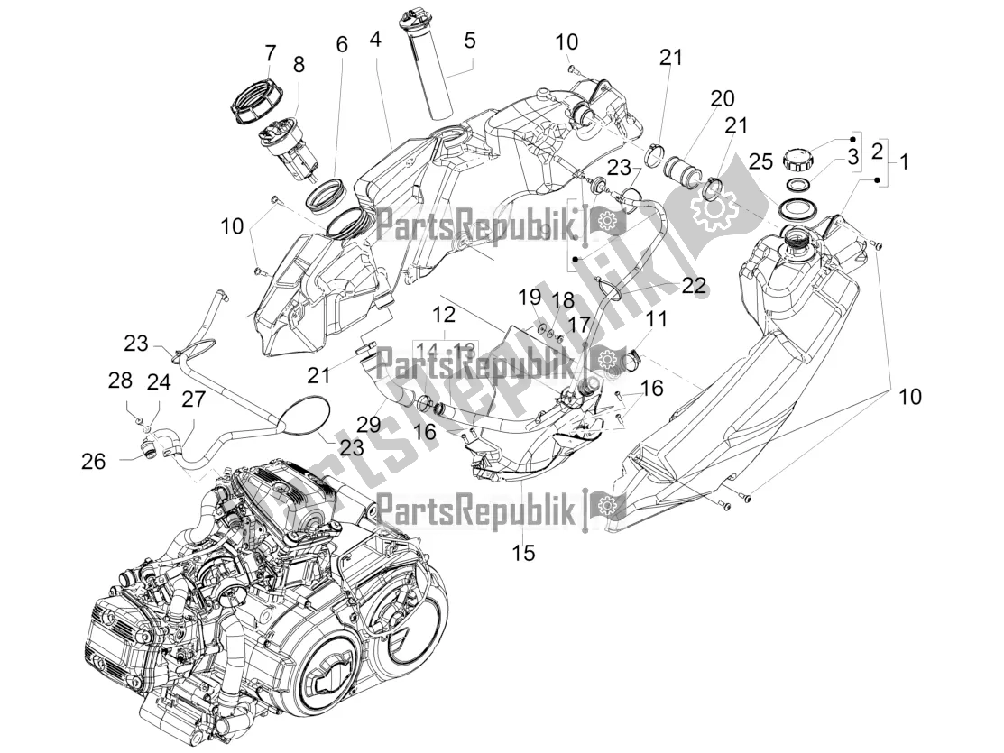 Tutte le parti per il Serbatoio Di Carburante del Aprilia SRV 850 2016