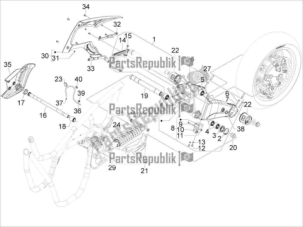 All parts for the Rear Suspension - Shock Absorber/s of the Aprilia SRV 850 2016