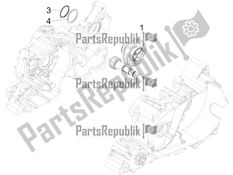 All parts for the Reduction Unit of the Aprilia SRV 850 2016