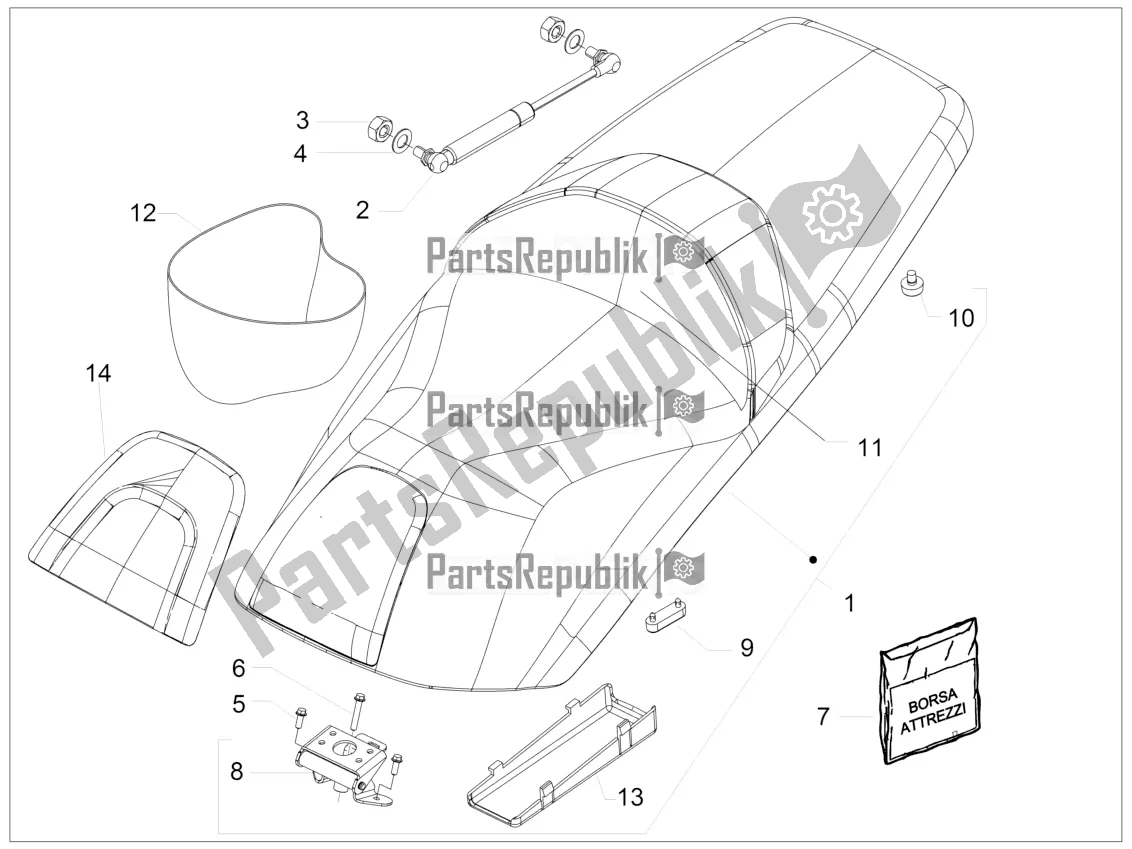 Todas las partes para Silla De Montar / Asientos de Aprilia SRV 850 2016