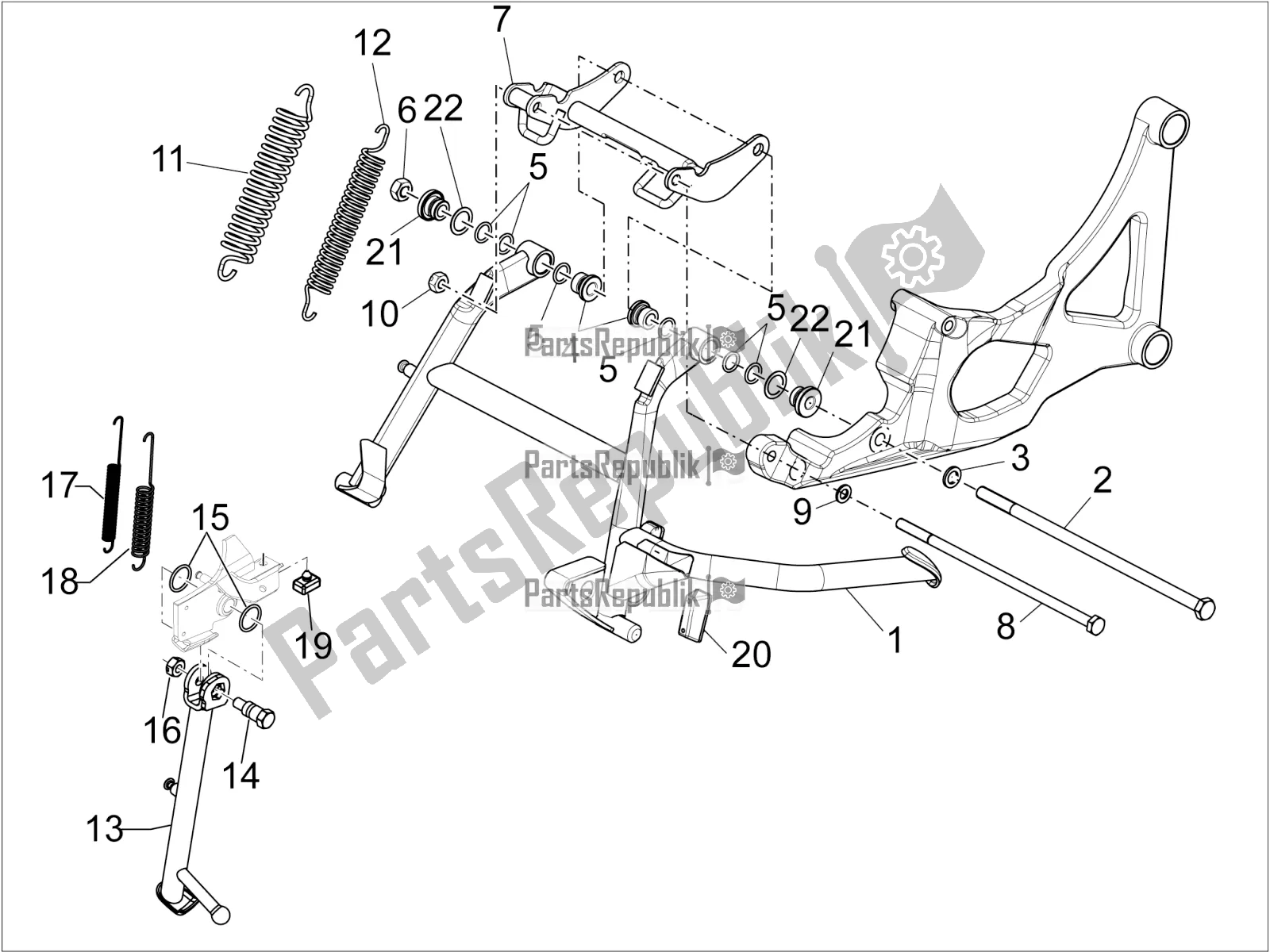 Todas as partes de Suporte / S do Aprilia SRV 850 2016