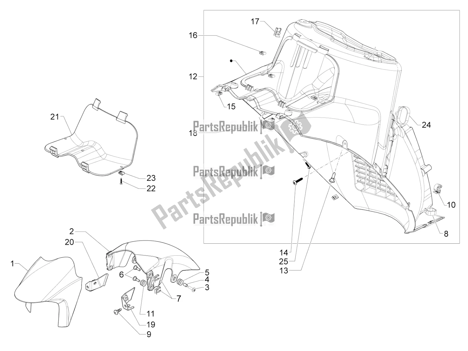 Alle Teile für das Radkasten - Kotflügel des Aprilia SRV 850 2016