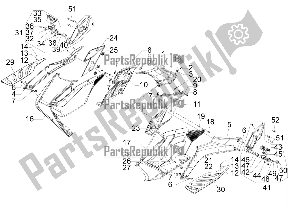 Alle Teile für das Zentrale Abdeckung - Fußstützen des Aprilia SRV 850 2017