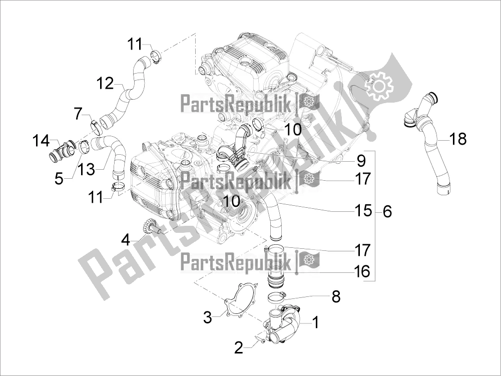 Toutes les pièces pour le Pompe De Refroidissement du Aprilia SRV 850 2017