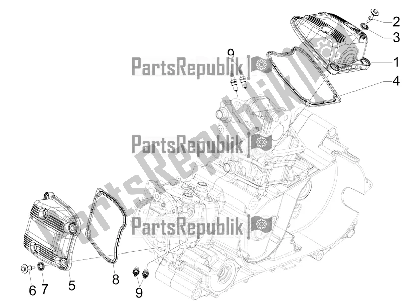 Alle onderdelen voor de Kleppendeksel van de Aprilia SRV 850 2017