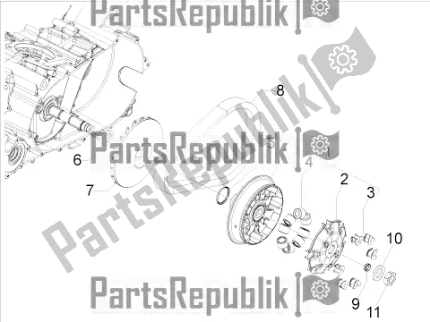 All parts for the Driving Pulley of the Aprilia SRV 850 2017