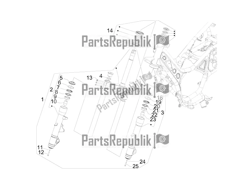 Toutes les pièces pour le Fourche / Tube De Direction - Palier De Direction du Aprilia SRV 850 2017