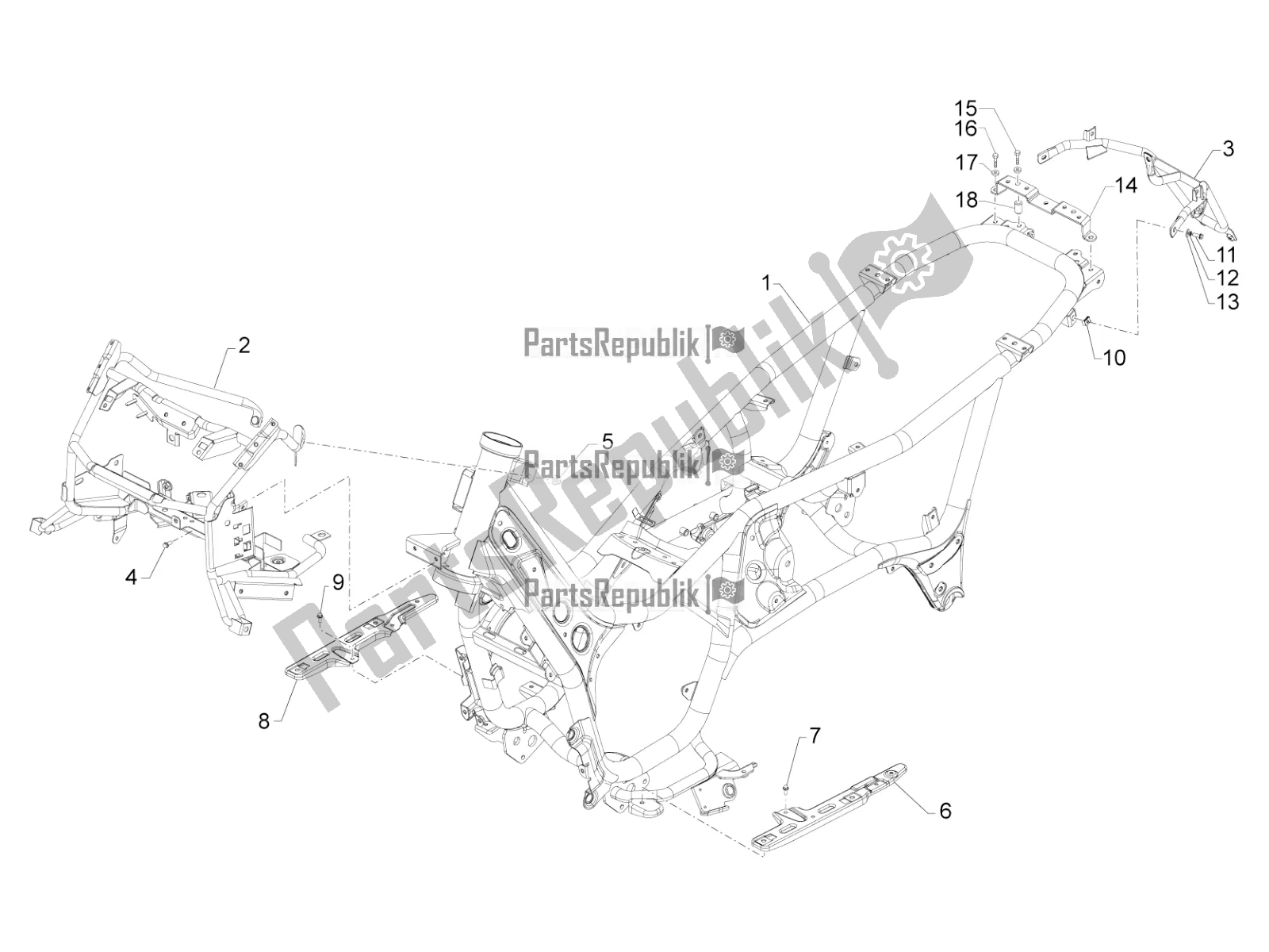 All parts for the Frame/bodywork of the Aprilia SRV 850 2017