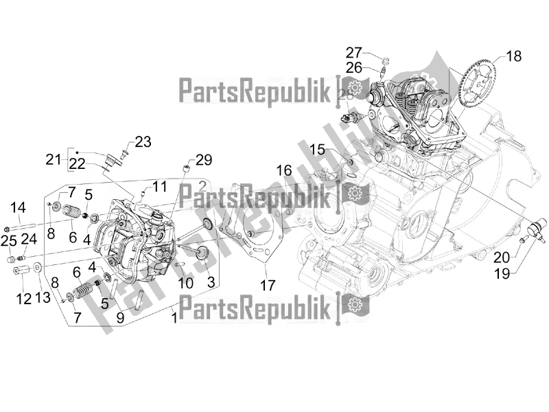 Alle onderdelen voor de Head Unit - Klep van de Aprilia SRV 850 2017