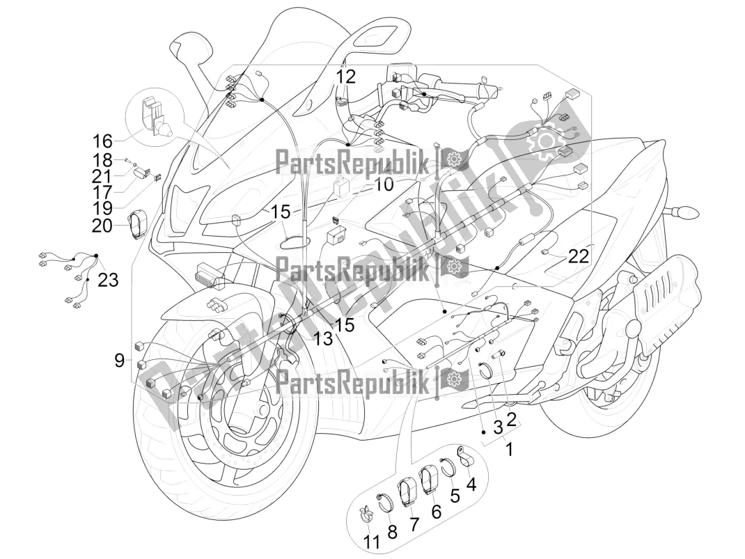 Wszystkie części do G?ówna Wi? Zka Przewodów Aprilia SRV 850 2017