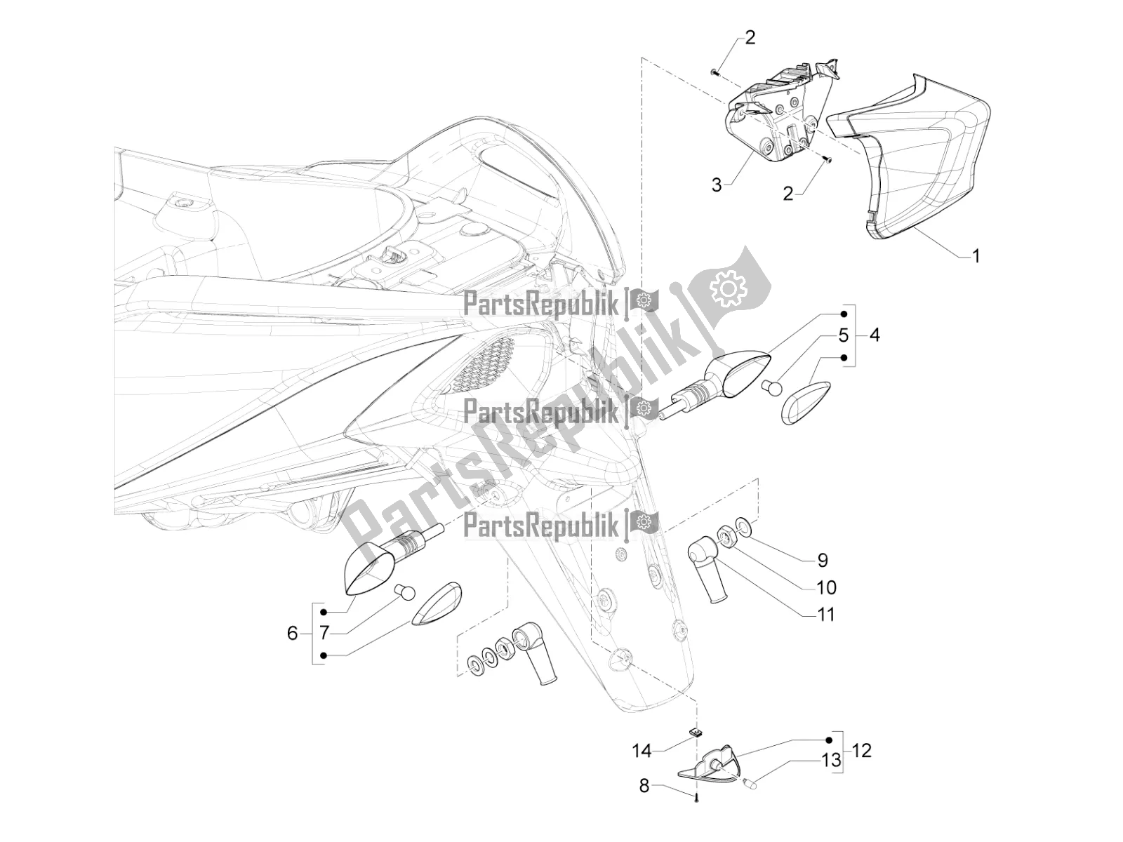 Tutte le parti per il Fanali Posteriori - Indicatori Di Direzione del Aprilia SRV 850 2017