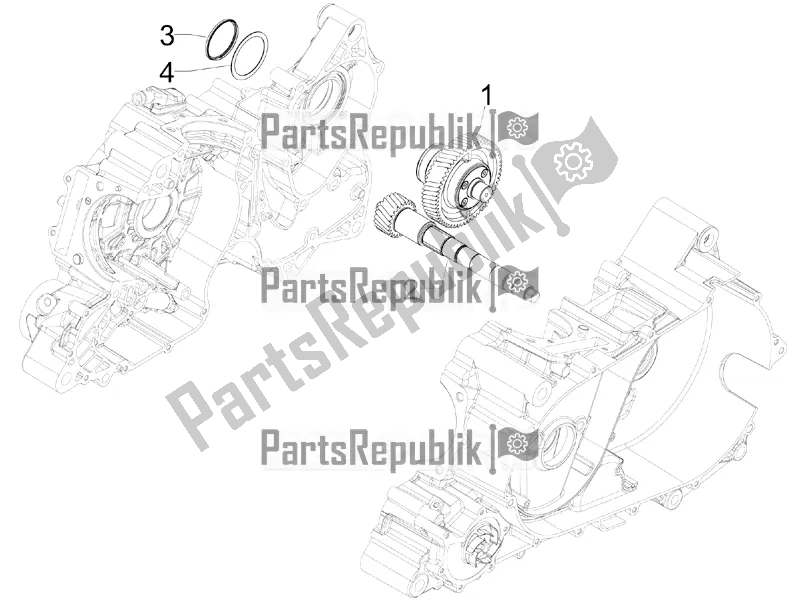 All parts for the Reduction Unit of the Aprilia SRV 850 2017