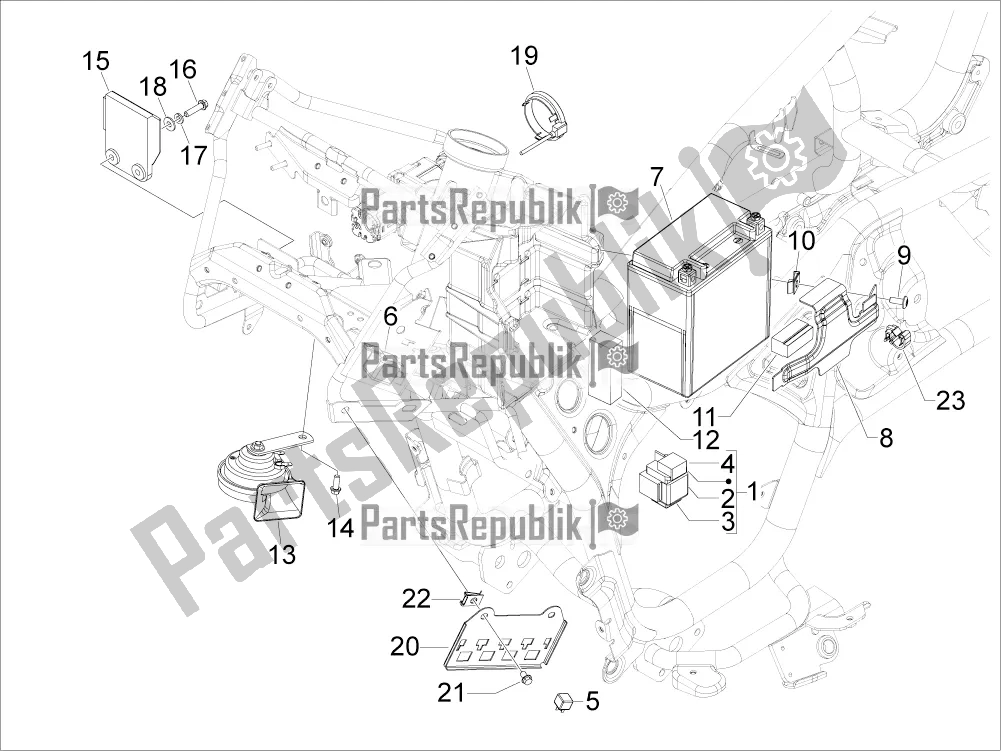 Toutes les pièces pour le Télécommandes - Batterie - Klaxon du Aprilia SRV 850 2017