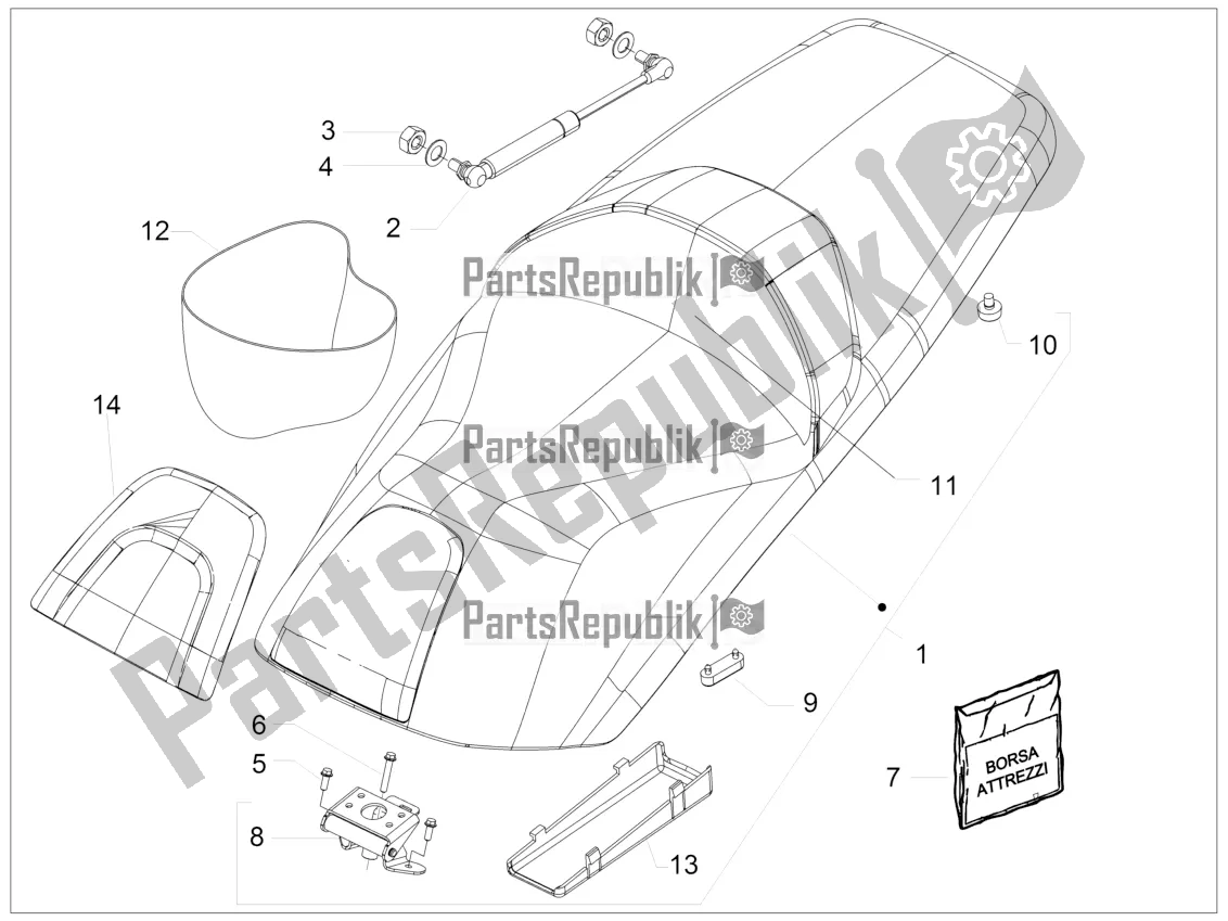 Todas las partes para Silla De Montar / Asientos de Aprilia SRV 850 2017