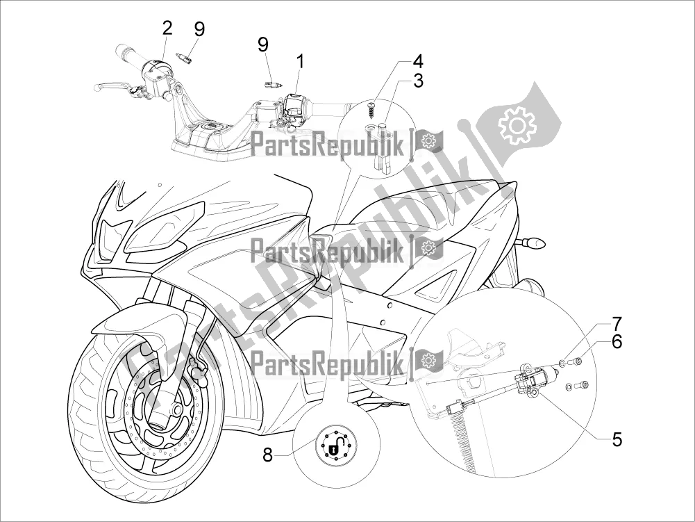 Wszystkie części do Selektory - Prze?? Czniki - Przyciski Aprilia SRV 850 2017