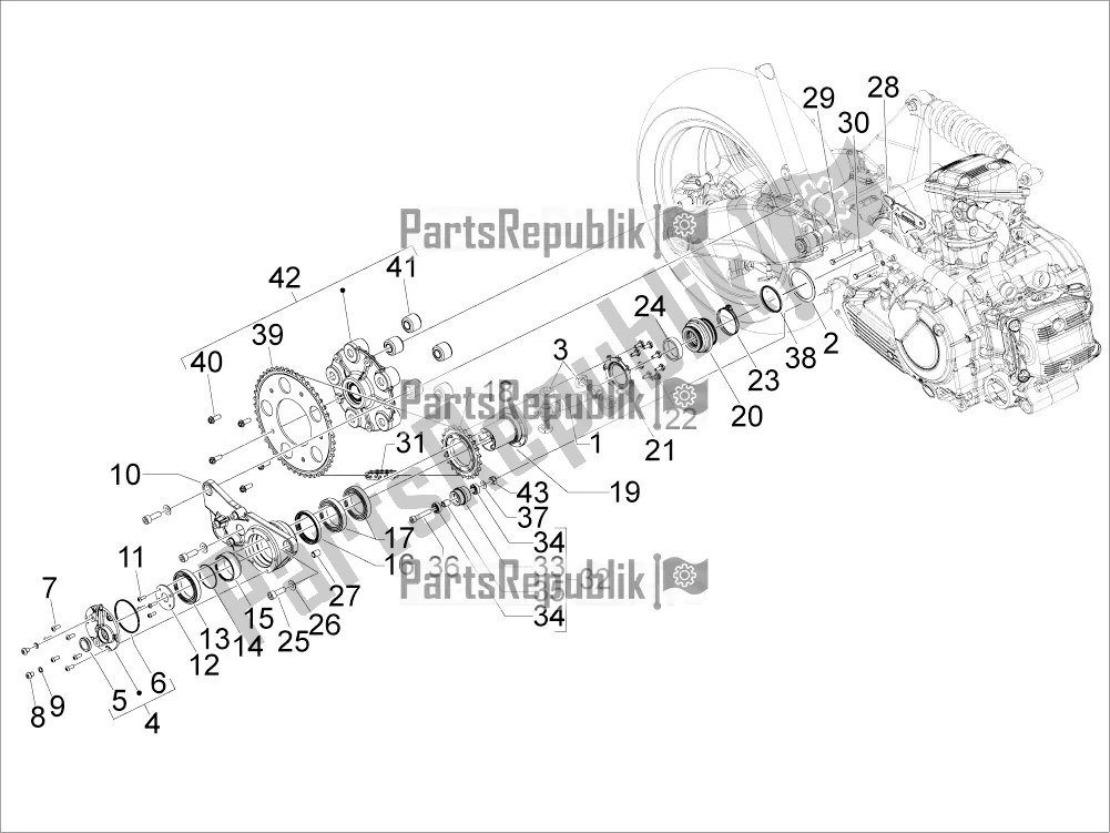 Toutes les pièces pour le Ensemble De Transmission du Aprilia SRV 850 2017