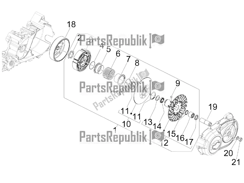 Toutes les pièces pour le Poulie Menée du Aprilia SRV 850 2018