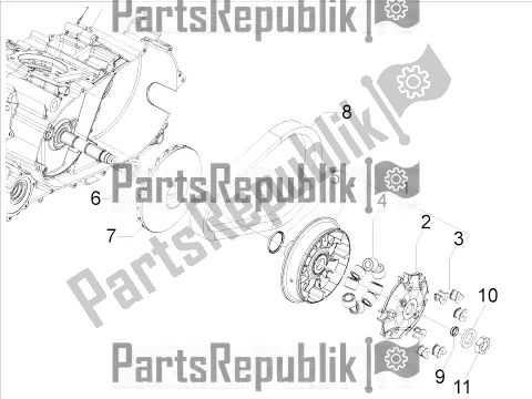 All parts for the Driving Pulley of the Aprilia SRV 850 2018