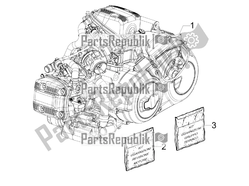All parts for the Engine, Assembly of the Aprilia SRV 850 2018