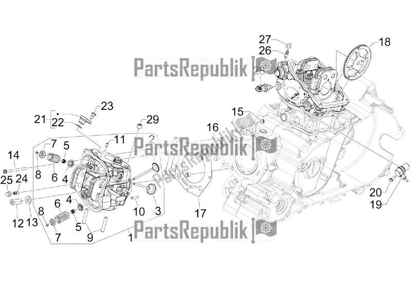 All parts for the Head Unit - Valve of the Aprilia SRV 850 2018