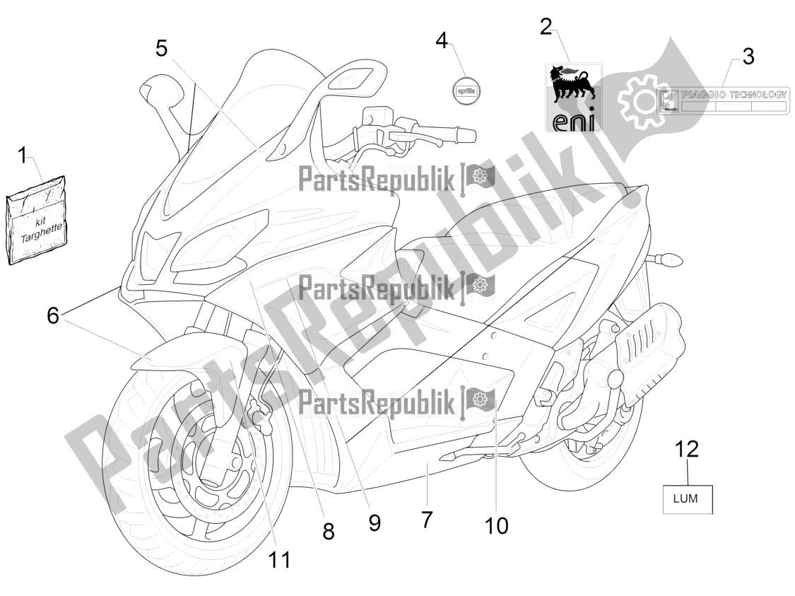 Todas las partes para Placas - Emblemas de Aprilia SRV 850 2018