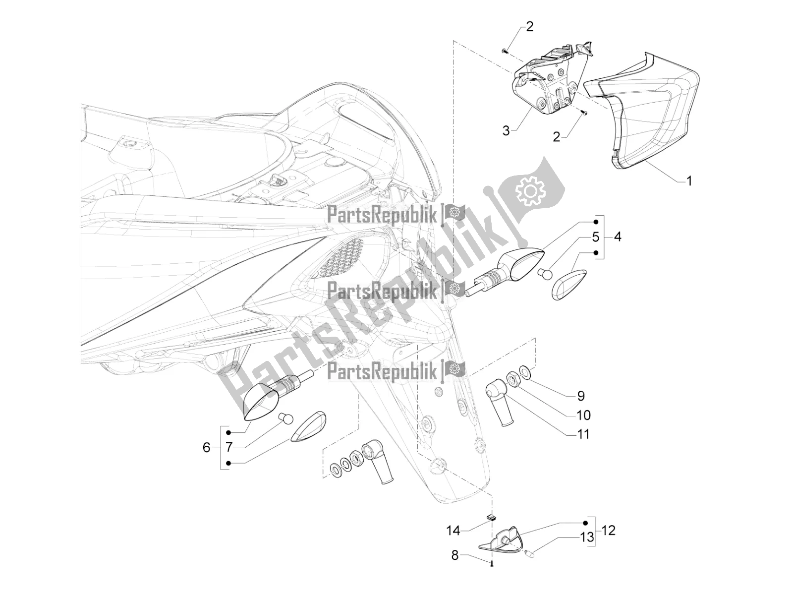 Tutte le parti per il Fanali Posteriori - Indicatori Di Direzione del Aprilia SRV 850 2018