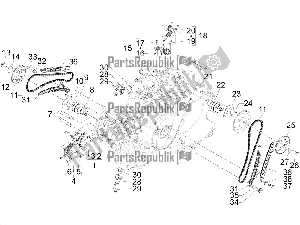 Todas las partes para Unidad De Soporte De Palancas Oscilantes de Aprilia SRV 850 2018