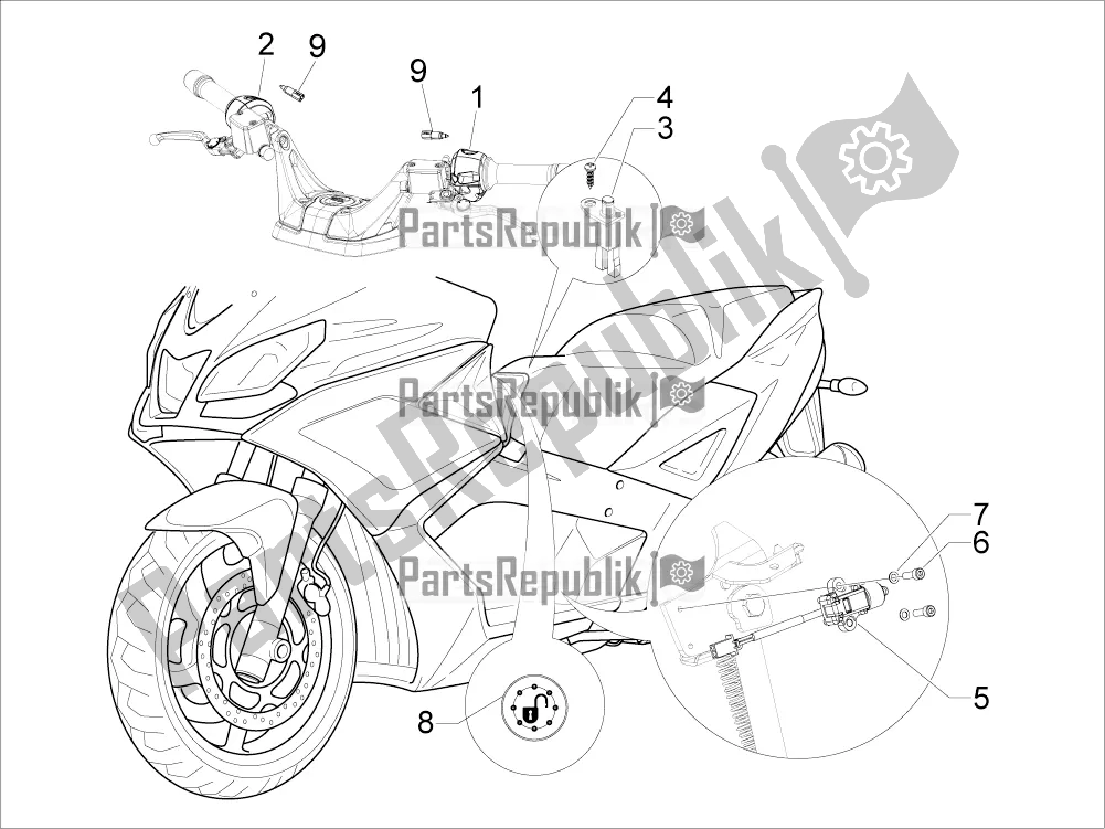 All parts for the Selectors - Switches - Buttons of the Aprilia SRV 850 2018