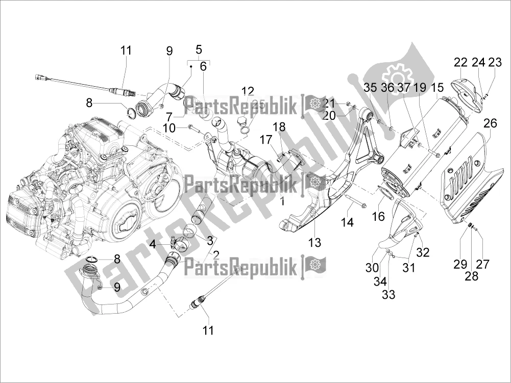 Todas as partes de Silenciador do Aprilia SRV 850 2018