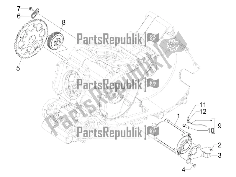 All parts for the Stater - Electric Starter of the Aprilia SRV 850 2018