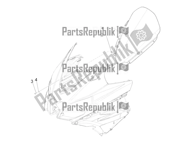 All parts for the Windshield - Glass of the Aprilia SRV 850 2018