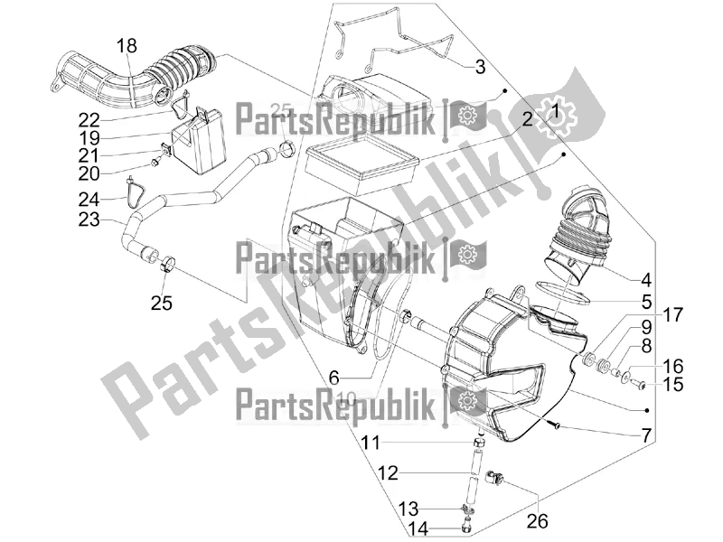 Tutte le parti per il Filtro Dell'aria del Aprilia SRV 850 2019