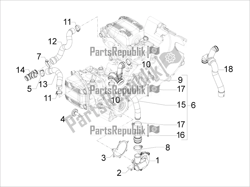 Toutes les pièces pour le Pompe De Refroidissement du Aprilia SRV 850 2019