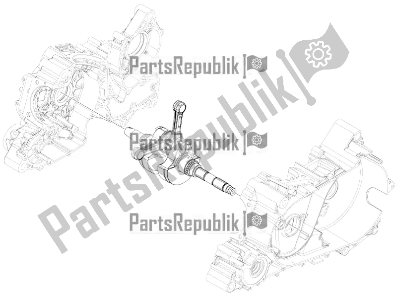 Alle onderdelen voor de Krukas van de Aprilia SRV 850 2019