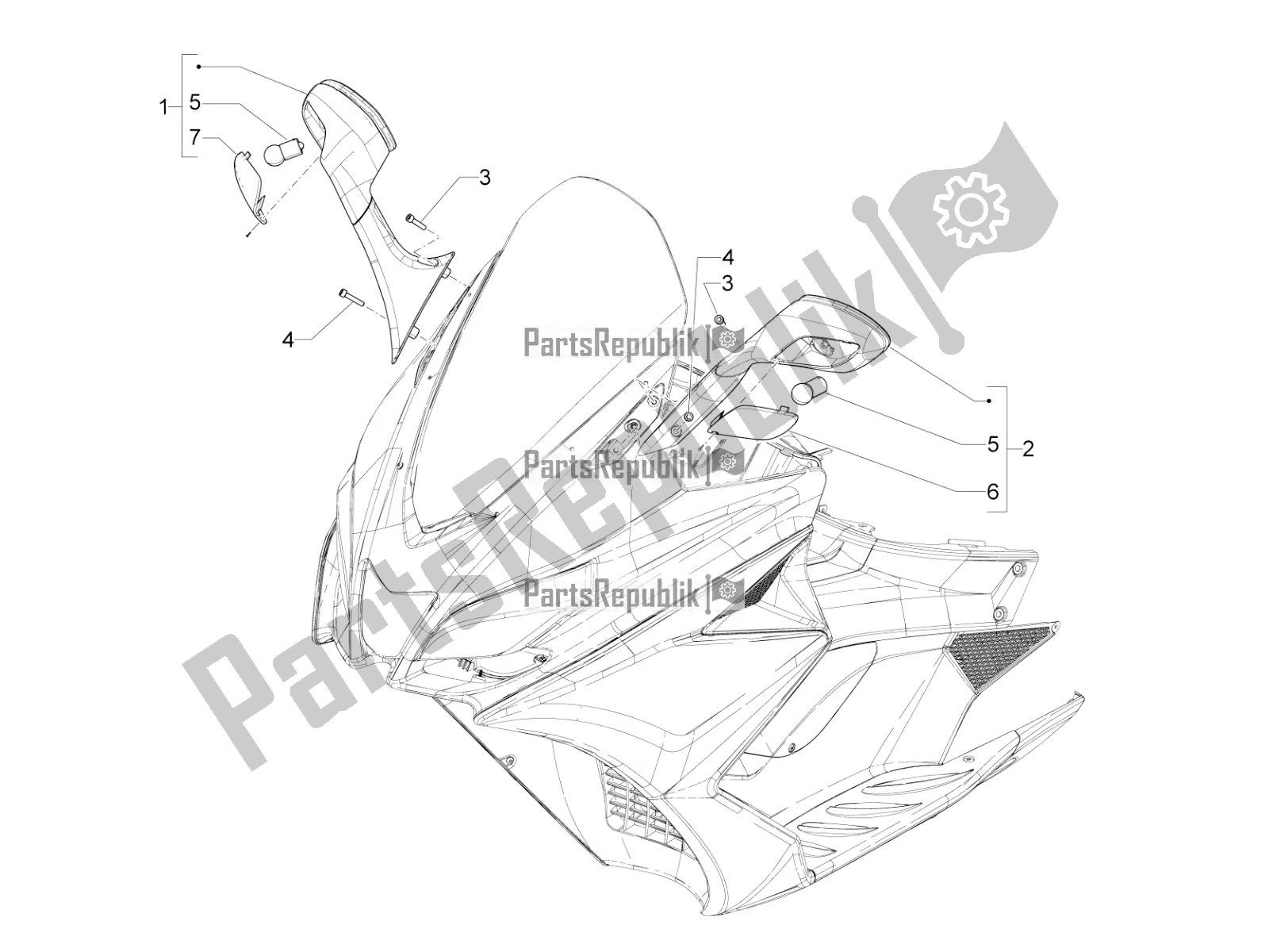 All parts for the Driving Mirror/s of the Aprilia SRV 850 2019