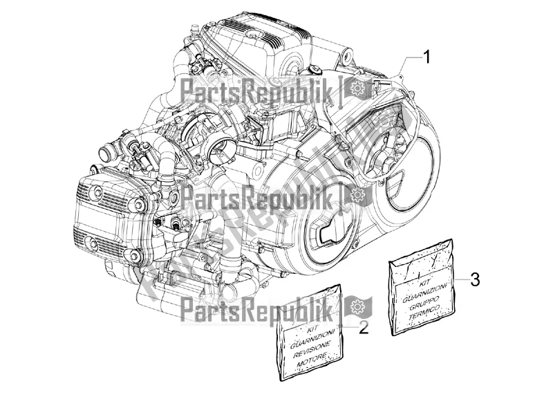 Alle onderdelen voor de Motor Assemblage van de Aprilia SRV 850 2019