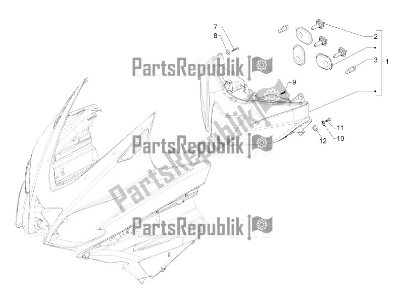 All parts for the Front Headlamps - Turn Signal Lamps of the Aprilia SRV 850 2019