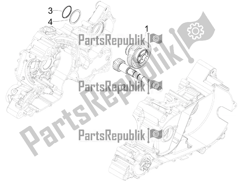 Alle onderdelen voor de Reductie-eenheid van de Aprilia SRV 850 2019