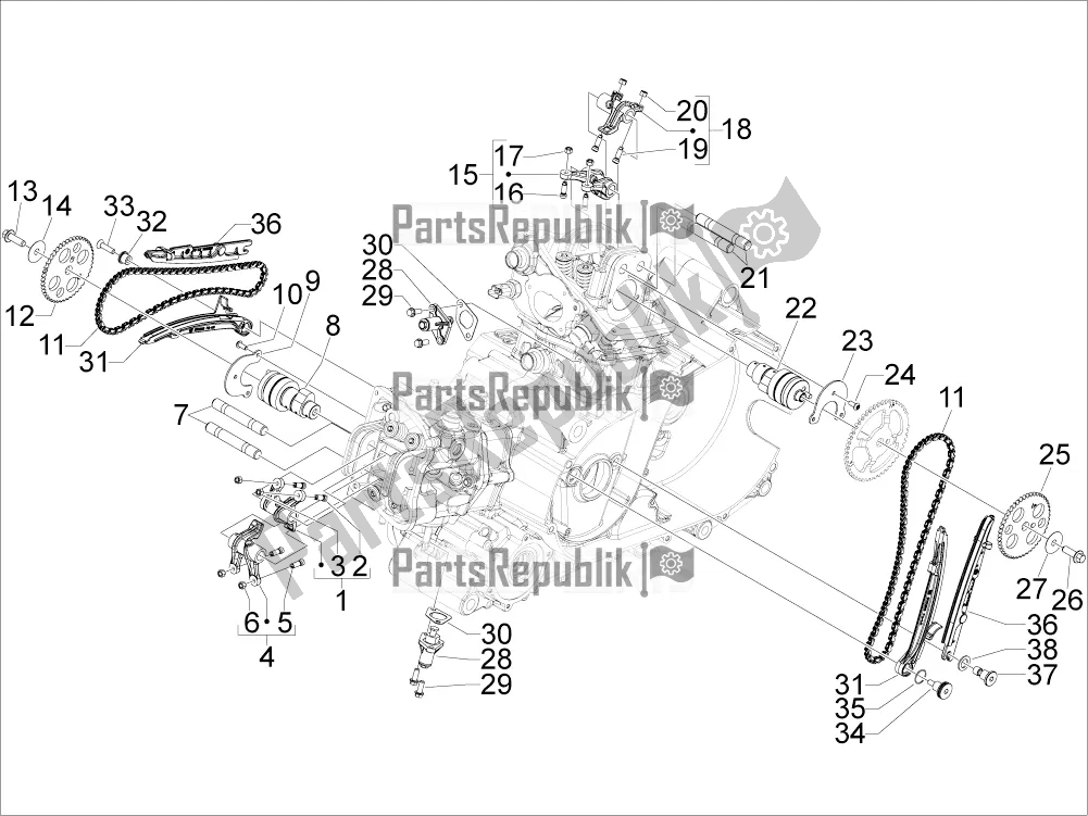 Todas las partes para Unidad De Soporte De Palancas Oscilantes de Aprilia SRV 850 2019