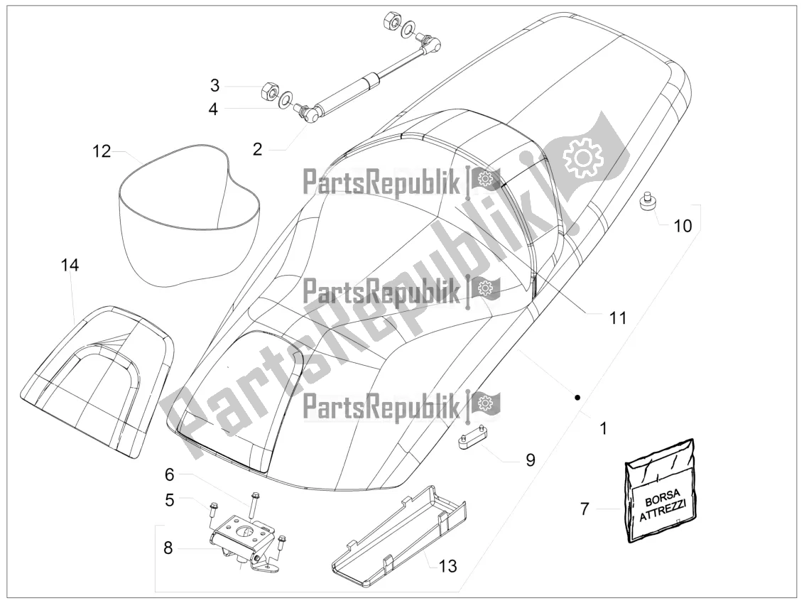 Todas as partes de Sela / Assentos do Aprilia SRV 850 2019