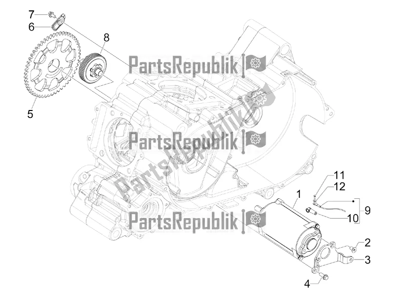 All parts for the Stater - Electric Starter of the Aprilia SRV 850 2019