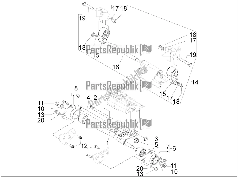 Toutes les pièces pour le Bras Oscillant du Aprilia SRV 850 2019