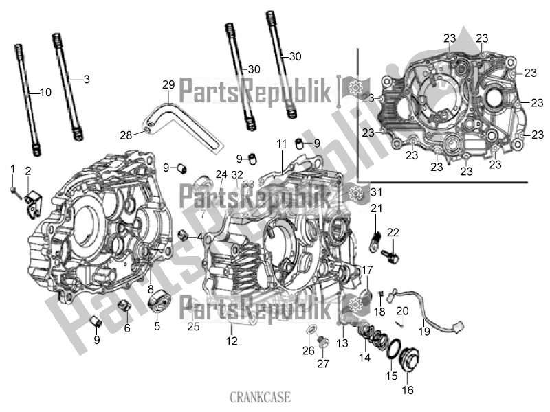 All parts for the Crankcase of the Aprilia STX 150 2016