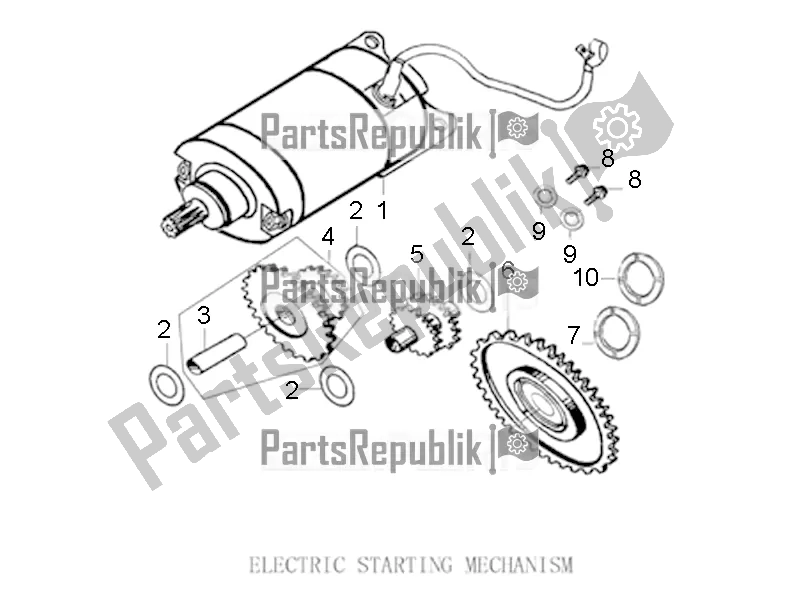 Alle onderdelen voor de Elektrisch Startmechanisme van de Aprilia STX 150 2016