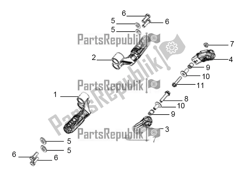 Tutte le parti per il Poggiapiedi del Aprilia STX 150 2016