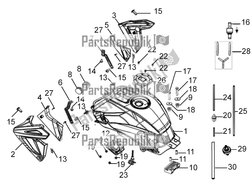 Tutte le parti per il Serbatoio Di Carburante del Aprilia STX 150 2016