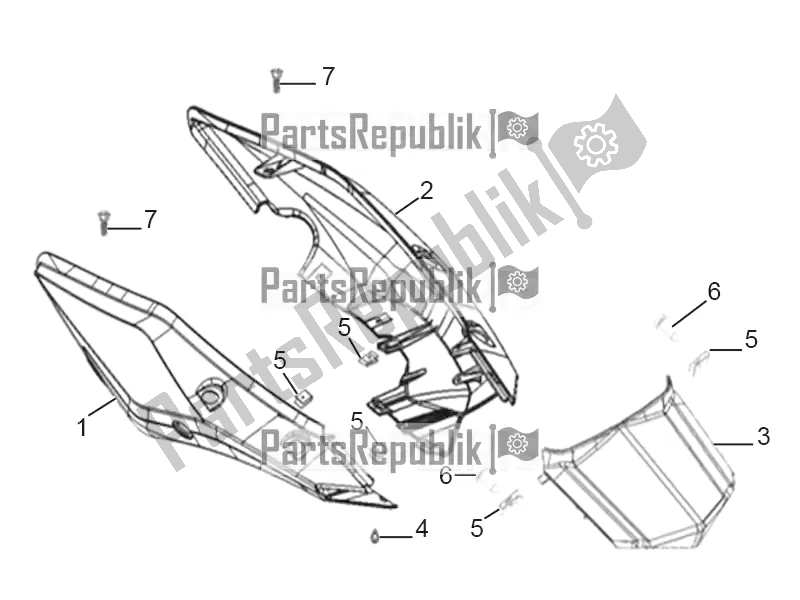 Alle Teile für das Hintere Abdeckung des Aprilia STX 150 2016