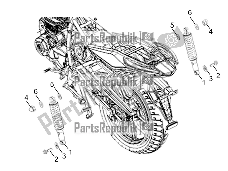 All parts for the Rear Shock Absorber of the Aprilia STX 150 2016